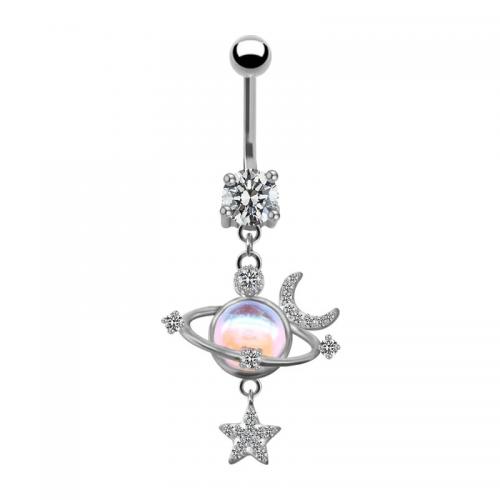 316L rozsdamentes acél belly ring, -val Gyanta & Sárgaréz, galvanizált, egynemű & különböző stílusokat a választás & mikro egyengetni cirkónia, Által értékesített PC