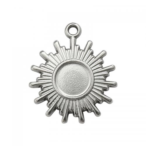 Edelstahl Schmuck Anhänger, 304 Edelstahl, Sonne, DIY & Maschine Polieren, originale Farbe, frei von Nickel, Blei & Kadmium, 15.80x18.70x1.60mm, verkauft von PC