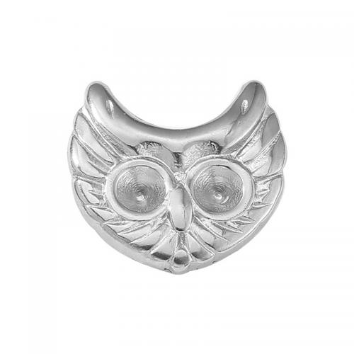 Rostfritt stål örhänge inlägg, 304 rostfritt stål, Owl, DIY & maskinpolering, ursprungliga färgen, nickel, bly och kadmium gratis, 12.30x11.70x2.20mm, Säljs av PC