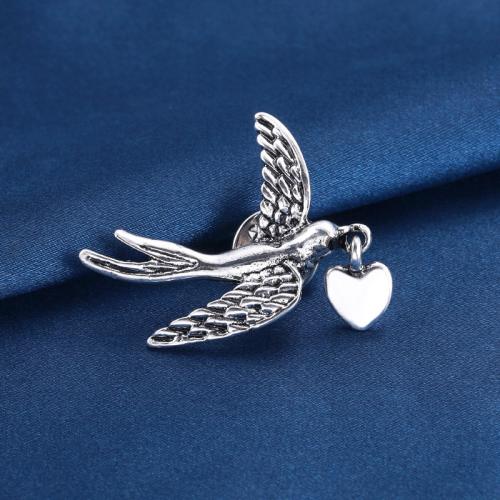 Zinc Alloy Brooches swallow & for woman nickel lead & cadmium free Sold By PC