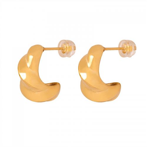 Titanium Steel  Earring Vacuum Ion Plating fashion jewelry & for woman Sold By Pair