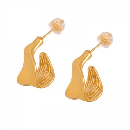 Titanium Steel  Earring Vacuum Ion Plating fashion jewelry & for woman Sold By Pair