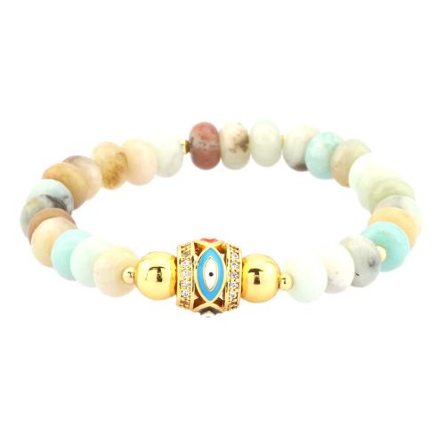 Olc Jewelry Bracelet Eye, Gemstone, le Prás, micrea réiteach zirconia ciúbach & do bhean & cruan, Fad Thart 16-17 cm, Díolta De réir PC