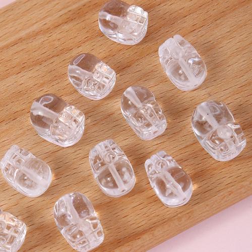 Μενταγιόν Φυσικό χαλαζία, Clear Quartz, Fabulous Άγρια Beast, DIY, λευκό, 14x17mm, Sold Με PC