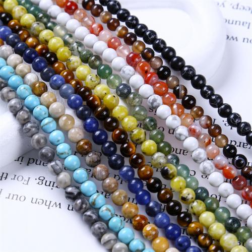 Grânulos de gemstone jóias, Pedra natural, Roda, DIY & materiais diferentes para a escolha, Mais cores pare escolha, 4mm, Aprox 92PCs/Strand, vendido por Strand