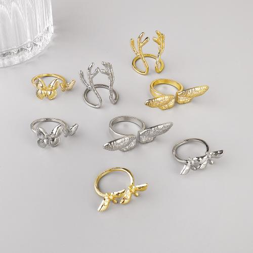 Zinklegierung Fingerring , plattiert, 2 Stück & Modeschmuck & verschiedene Stile für Wahl & für Frau, frei von Nickel, Blei & Kadmium, verkauft von setzen