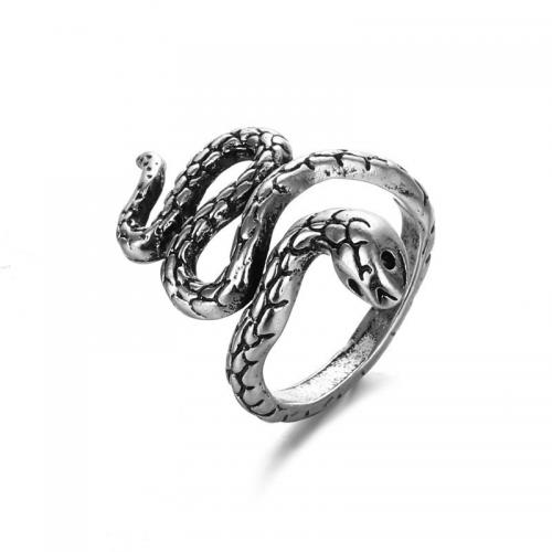 Zinklegierung Fingerring , Schlange, plattiert, Modeschmuck & unisex, originale Farbe, frei von Nickel, Blei & Kadmium, 22x33mm, verkauft von PC