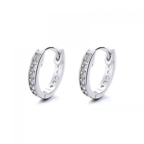 Zircon cubique Micro Pave d'oreille en argent sterling, argent sterling 925, Placage, normes différentes pour le choix & pavé de micro zircon & pour femme, plus de couleurs à choisir, Vendu par paire