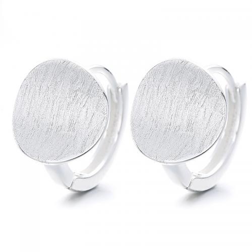 925 pendientes de aro de plata de ley, plata de ley 925, chapado, para mujer, más colores para la opción, 11.50x12mm, Vendido por Par