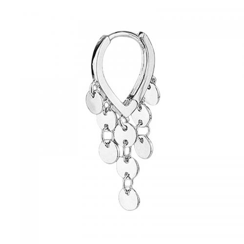 Boucle d’oreille goutte strass Hoop, laiton, Placage, pour femme, couleur platine, 30mm, Vendu par PC