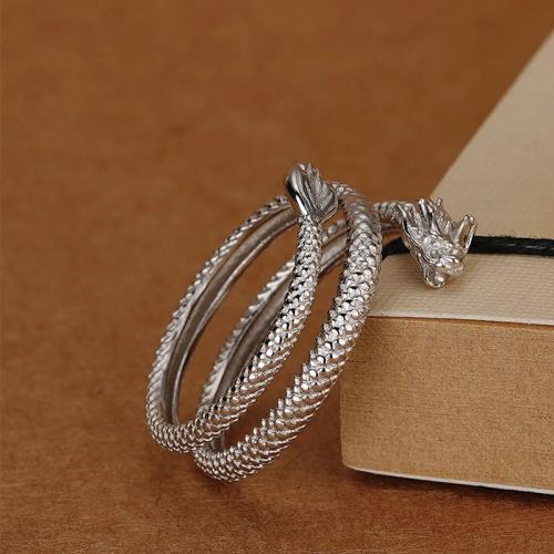 925 sterling zilver Manchet Finger Ring, Draak, geplatineerd, Koreaanse stijl & voor vrouw, Maat:6, Verkocht door PC