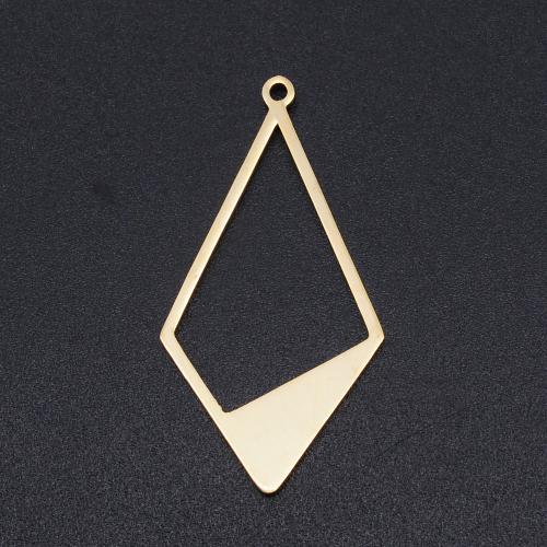 Titanium Steel Pendants Rhombus Vacuum Ion Plating fashion jewelry & DIY & hollow Approx Sold By Bag