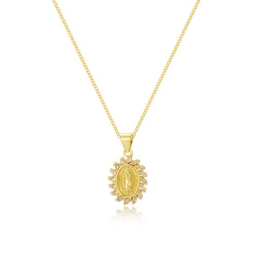 Circón cúbico Micro pavimentar collar de cobre amarillo, metal, con 5cm extender cadena, 18K chapado en oro, Joyería & diferentes estilos para la opción & micro arcilla de zirconia cúbica & para mujer, libre de níquel, plomo & cadmio, longitud aproximado 45 cm, Vendido por UD