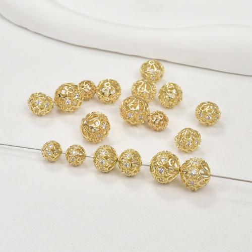 Perline vuote in ottone, Cerchio, placcato, DIY & formato differente per scelta & Micro spianare cubic zirconia, nessuno, assenza di nichel,piombo&cadmio, Venduto da PC