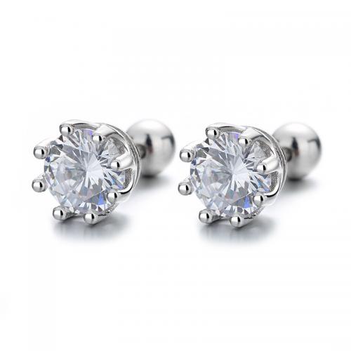 Cubic Zirconia micro pavimenta Sterling Silver Earring, 925 argento sterlina, placcato, formato differente per scelta & Micro spianare cubic zirconia & per la donna, nessuno, Venduto da coppia