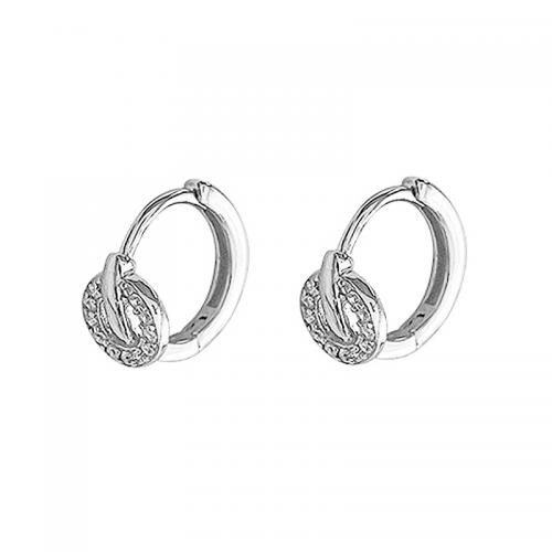 Boucles d'oreilles en laiton zircon cubique pavent, Placage, pavé de micro zircon & pour femme, plus de couleurs à choisir, About 7mm inside diameter of ring 11mm, Vendu par paire