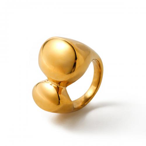 Stainless Steel Finger Ring 304 Stainless Steel 18K gold plated fashion jewelry & for woman golden Sold By PC