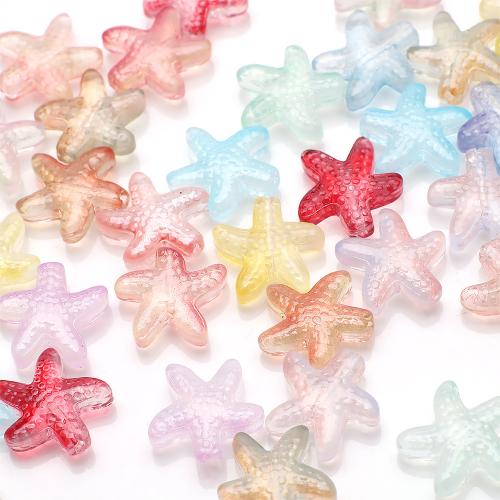 Fashion Glasperler, Glas, Starfish, du kan DIY, flere farver til valg, 13x14mm, 30pc'er/Bag, Solgt af Bag