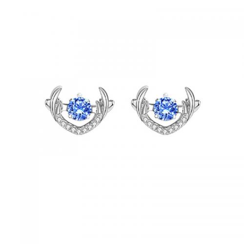 Cyrkonia sześcienne Micro Pave Sterling Srebrny Kolczyk, Srebro 925, Powlekane, mikro utorować cyrkonia & dla kobiety, platynowy, 9.50x7mm, sprzedane przez para
