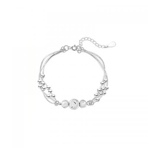 Sterling Silver Βραχιόλια, 925 Sterling Silver, με 5CM επεκτατικού αλυσίδας, επιχρυσωμένο, για τη γυναίκα, ασήμι, Μήκος Περίπου 15 cm, Sold Με PC