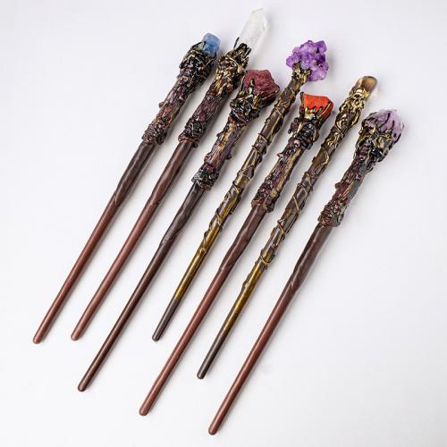 Gemstone Magic Wand Props with Plastic magic wand props length 330-340mm Sold By PC