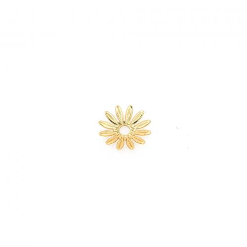 Capuchon pour perle en laiton, fleur, Plaqué or 18K, bijoux de mode & DIY, protéger l'environnement, sans nickel, plomb et cadmium, 1.50x1mm, Vendu par PC