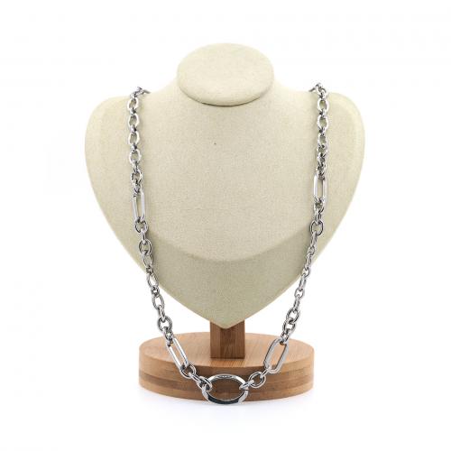 Collar de cadena de latón, metal, chapado en platina real, Joyería & para mujer, libre de níquel, plomo & cadmio, longitud aproximado 50 cm, Vendido por UD