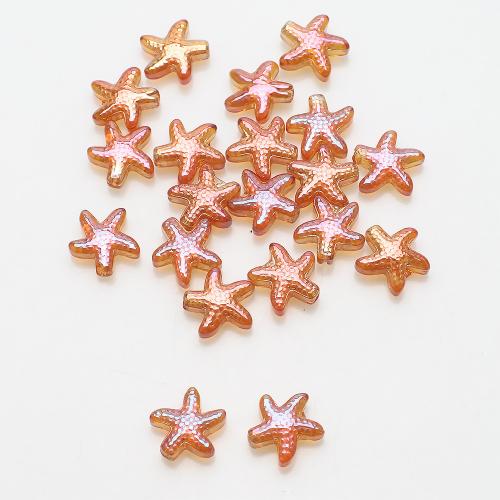 Fashion Glasperler, Glas, Starfish, du kan DIY, flere farver til valg, 13x14mm, 30pc'er/Bag, Solgt af Bag