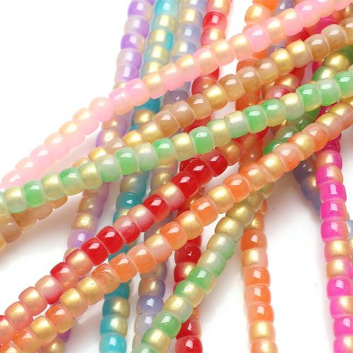 Handgemaakte Lampwork Beads, Drum, DIY, meer kleuren voor de keuze, 6x8mm, Ca 130pC's/Strand, Verkocht door Strand