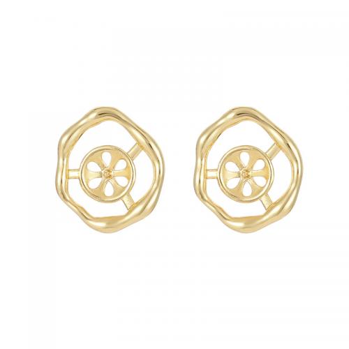 Brass Earring Stud Component plated DIY Sold By Pair