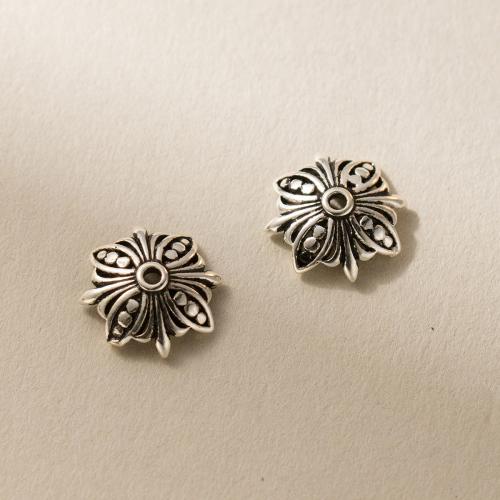 925 Sterling Silber Perlenkappe, DIY, originale Farbe, 11.50mm, Bohrung:ca. 1.4mm, verkauft von PC