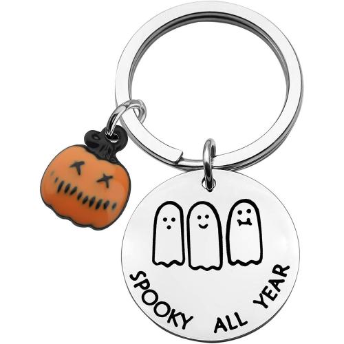 304 Stainless Steel Key Lukko, Litteä pyöreä, päällystetty, Halloween Design & Unisex & kirjaimella kuvio & emali, enemmän värejä valinta, 25x25mm, Myymät PC