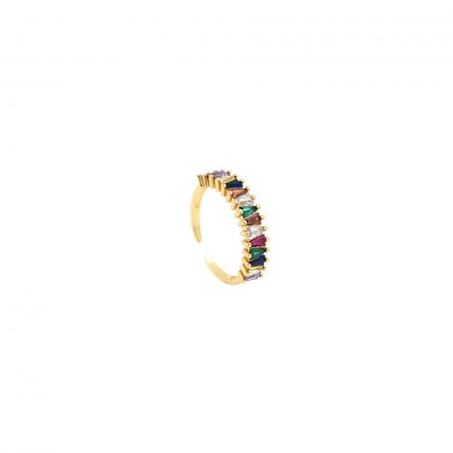 Cúbicos Circonia Micro Pave anillo de latón, metal, 18K chapado en oro, Joyería & unisexo & micro arcilla de zirconia cúbica, color mixto, libre de níquel, plomo & cadmio, inner diameter:17~20mm, Vendido por UD