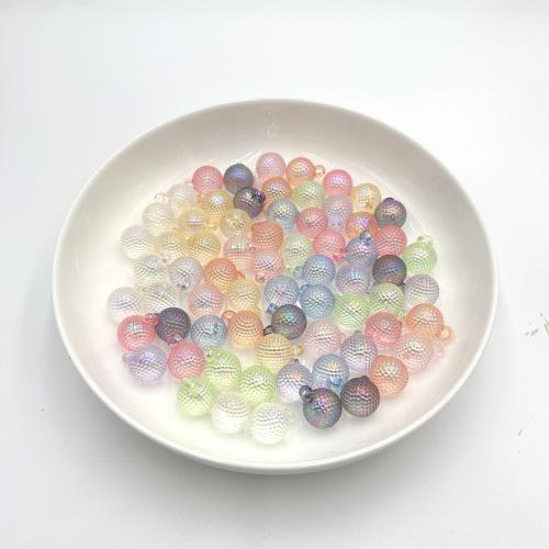 Colgantes Acrílicos, Acrílico, Esférico, chapado en UV, Bricolaje, más colores para la opción, agujero:aproximado 3mm, aproximado 10PCs/Bolsa, Vendido por Bolsa