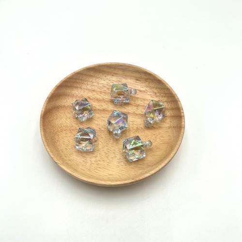 アクリルペンダント, アクリル, 多角形, UV加工メッキ, DIY, 無色, 16mm, 穴:約 3.5mm, 約 10パソコン/バッグ, 売り手 バッグ