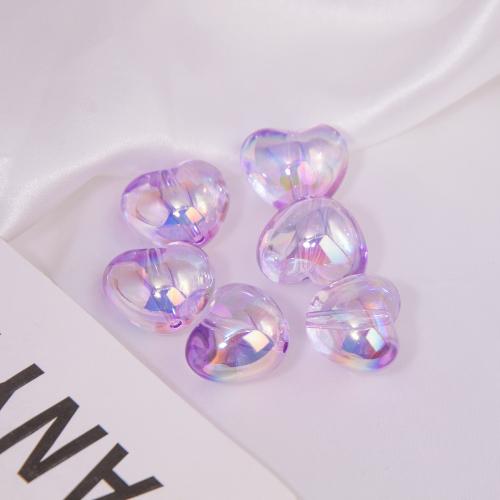 Plated Acrylic Beads Heart UV plating DIY Approx Sold By Bag