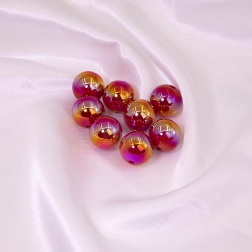 Plated Acrylic Beads Round UV plating DIY 16mm Approx Sold By Bag