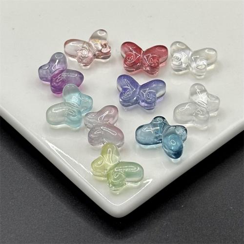 Abalorios de Murano Chapados, Cristal de murano, Mariposa, Bricolaje, más colores para la opción, 10x14mm, aproximado 100PCs/Bolsa, Vendido por Bolsa