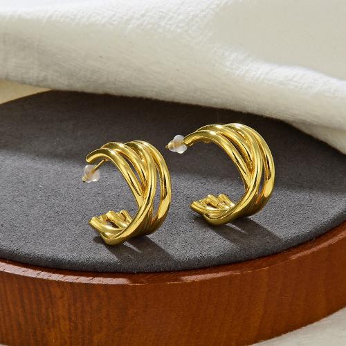 Brass Stud Earring 18K gold plated fashion jewelry & for woman nickel lead & cadmium free Sold By Pair