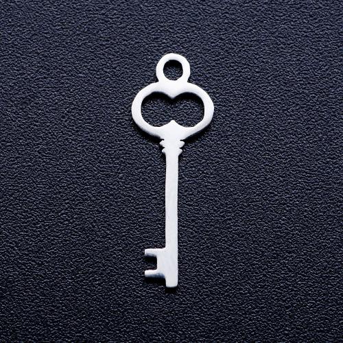 Titanium Steel Pendants Key polished DIY original color Approx Sold By Bag