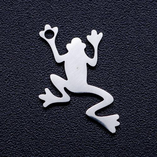 titanium Vedhæng, Titanium Stål, Frog, poleret, du kan DIY, oprindelige farve, 16.80x12mm, Ca. 10pc'er/Bag, Solgt af Bag