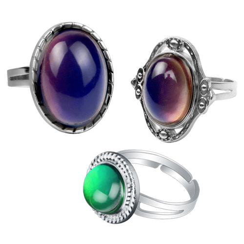 Emalje Mood fingerring, Zinc Alloy, med Akryl, forgyldt, mode smykker & forskellige stilarter for valg & for kvinde & humør emalje, nikkel, bly & cadmium fri, Inner diameter: 17mm, Solgt af PC