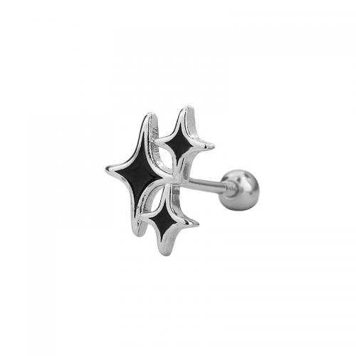 Goujon Laiton, Placage, pour femme & émail, couleur platine, u014cboshi is about 9 by 6 mm, and the star is about 5 mm, Vendu par PC