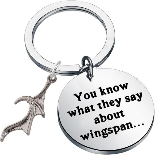 304 Stainless Steel Key spona, Wing Shape, unisex & s písmenem vzorem, 30x30mm, Prodáno By PC