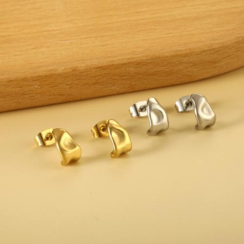 Stainless Steel Stud Earrings 304 Stainless Steel Vacuum Ion Plating fashion jewelry & for woman Sold By Pair