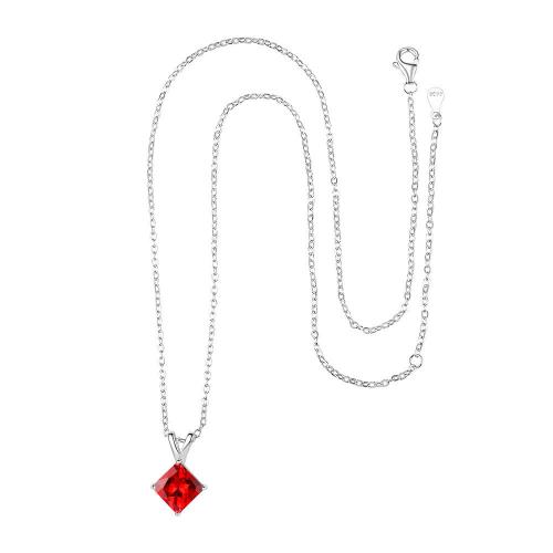 Sterling Silver Κολιέ, 925 ασημένιο ασήμι, με Cubic Zirconia, με 5cm επεκτατικού αλυσίδας, Ρόμβος, επιχρυσωμένο, κοσμήματα μόδας & για τη γυναίκα, περισσότερα χρώματα για την επιλογή, 8x8mm, Μήκος Περίπου 40 cm, Sold Με PC