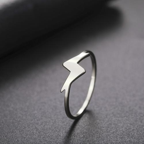 Vinger Ring in edelstaal, 304 roestvrij staal, Lightning Symbol, plated, mode sieraden & voor vrouw, meer kleuren voor de keuze, Verkocht door PC