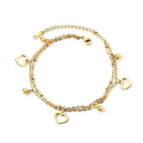 Roestvrijstalen Anklet, 304 roestvrij staal, gold plated, mode sieraden & verschillende stijlen voor de keuze & voor vrouw, nikkel, lood en cadmium vrij, Verkocht door PC