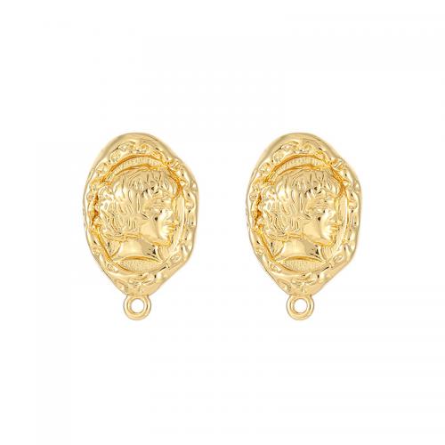 Brass Earring Stud Component plated DIY Sold By Pair