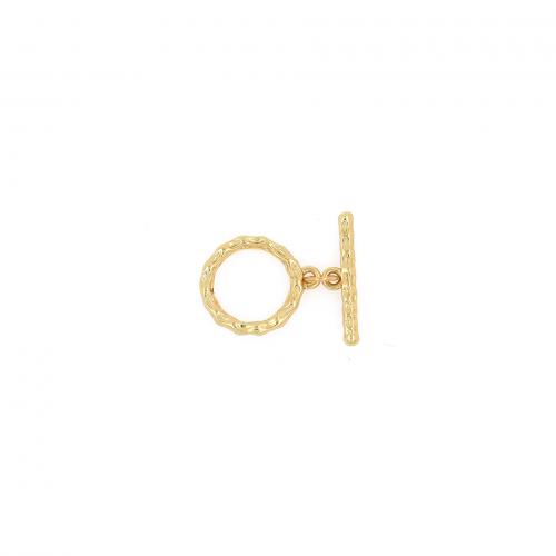 Chiusura Toggle in ottone, Placcato oro 18K, gioielli di moda & DIY, assenza di nichel,piombo&cadmio, loop:15*18*2mm,bar:20*5*2mm, Venduto da PC